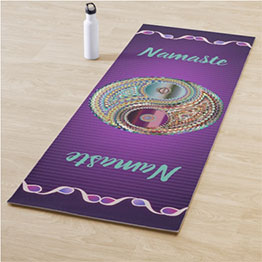 Ultra Violet Purple Jewel Toned Yin Yang Namaste Yoga Mat