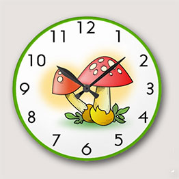 Fly Amanita Muscaria Mushrooms Personalized Large Clock